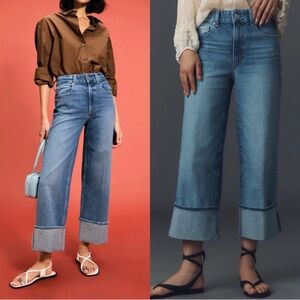 Paige Sasha Ankle Cuffed Wide Leg Jeans
